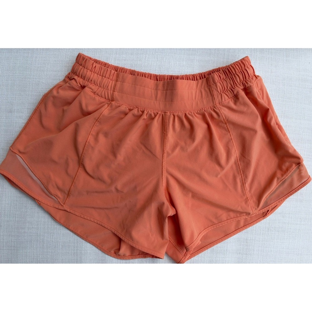 Lululemon Hotty Hot Size 8 Low Rise Short 4" Lined Sunset Orange Women